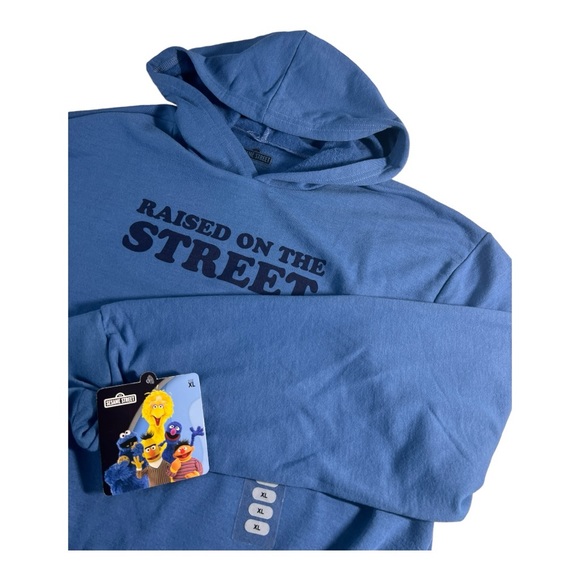 Sesame Street Other - Sesame Street "Raised on the Streets" Unisex Sweatshirt Blue NWTXL Blue Hooded
